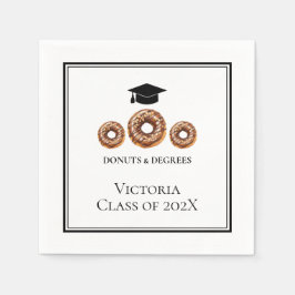 Svarta och vita donuts och grader Grad Party Pappersservett