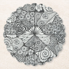 Svarta och vita dopkonst underlägg. underlägg papper