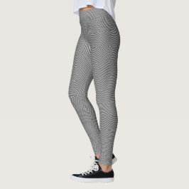 Svarta och vita ekomeddelanden leggings