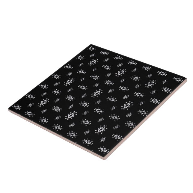 Svarta och vita etniska symboler Motif Mönster Kakelplatta (Sidan)