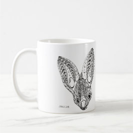 Svarta och vita Finare-Gulten Winged Fladdermus Te Kaffemugg
