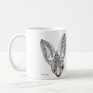 Svarta och vita Finare-Gulten Winged Fladdermus Te Kaffemugg
