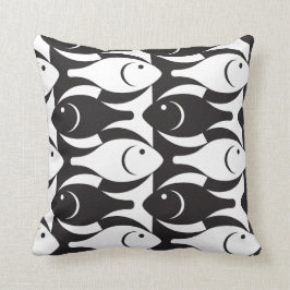 Svarta och vita fiskarna amerikanska MoJo Pillow Kudde
