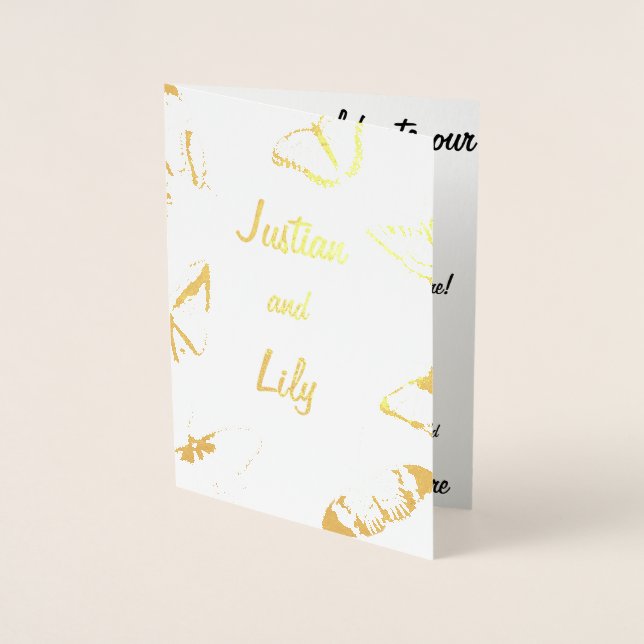 Svarta och vita fjärilar folierat kort (Framsida)