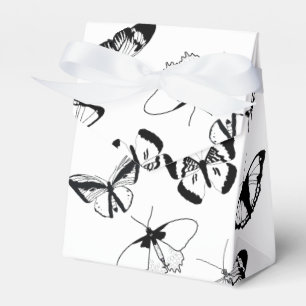 Svarta och vita fjärilar presentaskar
