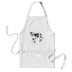 Svarta och vita fläckade Hund Aprons Förkläde