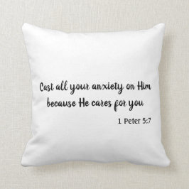 Svarta och vita fläckar din ångest Bible Verse Kudde