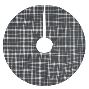 Svarta och vita fläckar julgransmatta borstad polyester