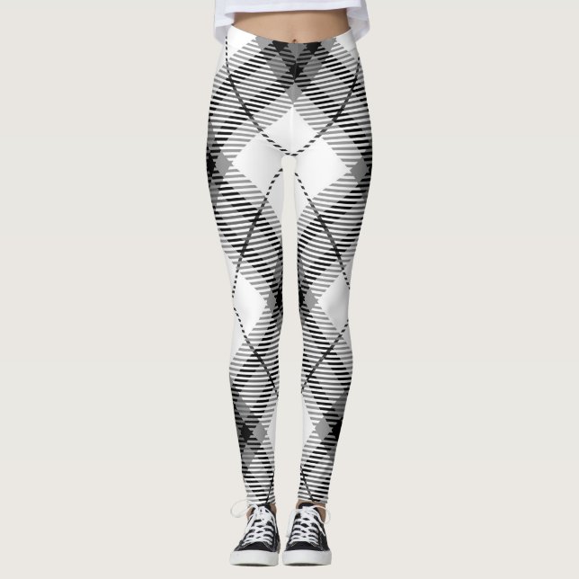 Svarta och vita fläckar leggings (Framsida)
