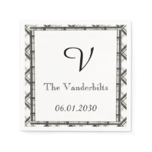 Svarta och vita fläckiga monogram Bröllop