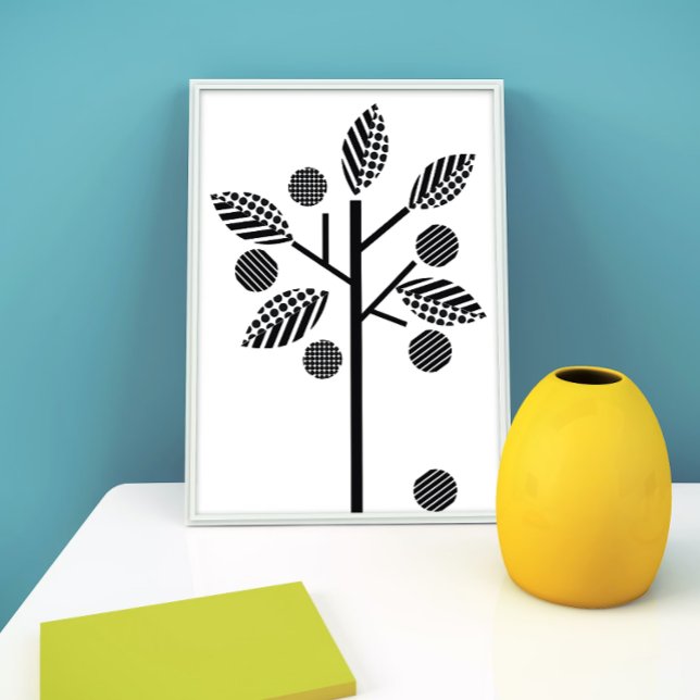 Svarta och vita frukten Träd Poster (Skapare uppladdad)