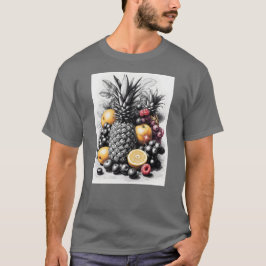 Svarta och vita frukter t shirt