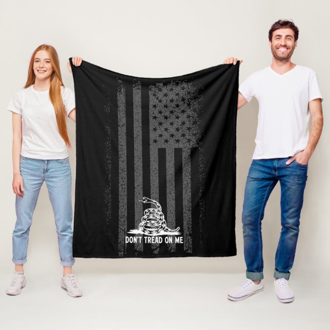 Svarta och vita Gå inte på mig amerikansk Flagga Fleecefilt (På plats)