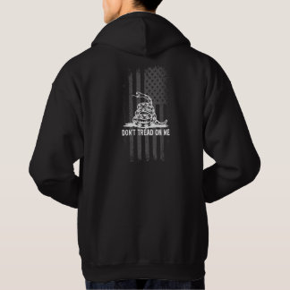 Svarta och vita Gå inte på mig amerikansk Flagga Hoodie