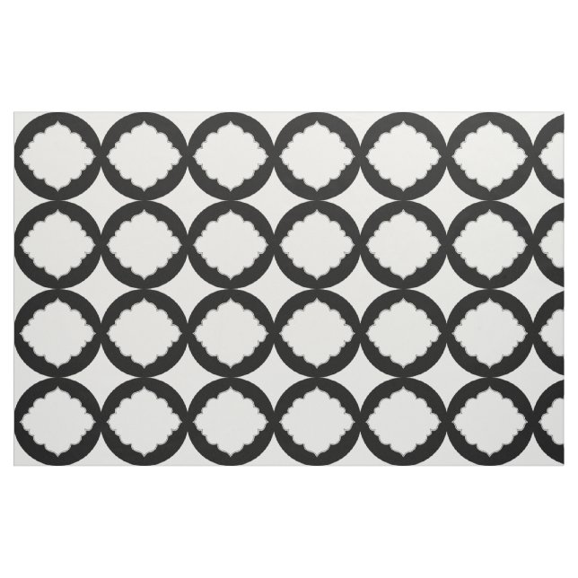 Svarta och vita geometriska former Mönster Tyg (Fat Quarter)
