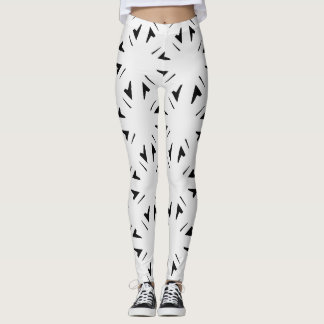 Svarta och vita geometriska leggings moderna