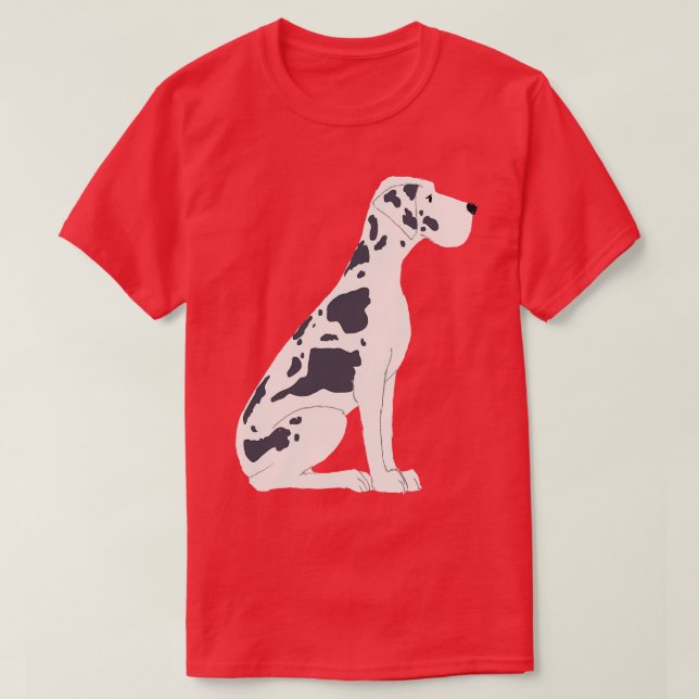 Svarta och vita Great dane Hund T Shirt (Design framsida)