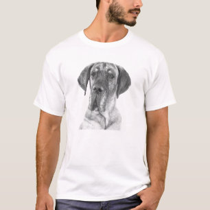 Svarta och vita Great dane Porträtt T Shirt