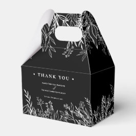 Svarta och vita Greenery Bröllop Presentaskar