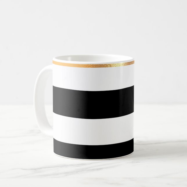 Svarta och vita Guld-fiskoden Mugg (Framsida vänster)