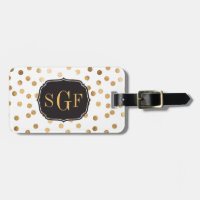 Svarta och vita Guld Glitter City Dots Monogram