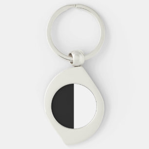 Svarta och vita halvbilder swirl silverfärgad nyckelring