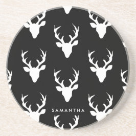 Svarta och vita Hjort Mönster Underlägg