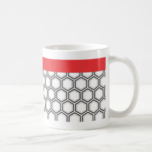 Svarta och vita honeykomb Mönster Anpassningsbar M Kaffemugg