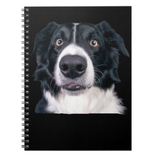 Svarta och vita Hund Ansikte Anteckningsbok