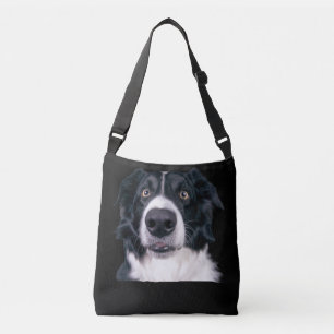 Svarta och vita Hund Ansikte Axelväska