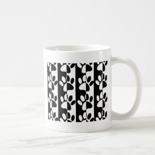 Svarta och vita Hund Tass och Rand Kaffemugg