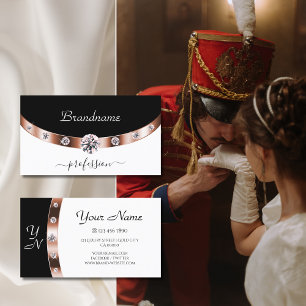 Svarta och vita Initialer-diamanterna Luxury Ro Gu Visitkort