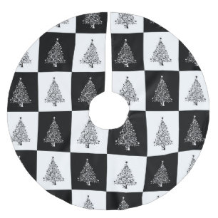 Svarta och vita Julgran Julgransmatta Borstad Polyester