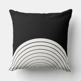 Svarta och vita kapslade Geometric Black Circles Kudde