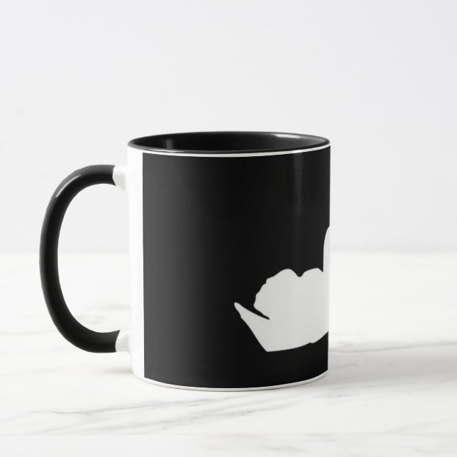 Svarta och vita Kärlek Svanar Mugg (Vänster)