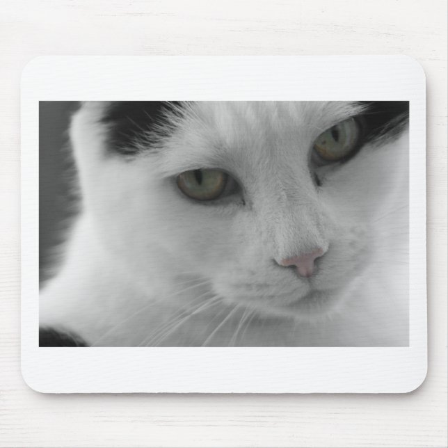 Svarta och vita katter ansikte musmatta (Framsidan)