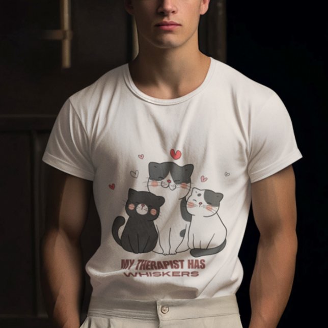 Svarta och vita katter är terapeut med whisky t shirt (Skapare uppladdad)