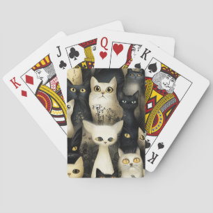 svarta och vita katter casinokort