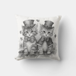 Svarta och vita kattungar kudde