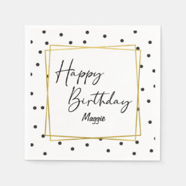 Svarta och vita konfetti-prickar pappersservett