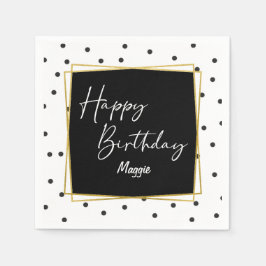 Svarta och vita konfetti-prickar pappersservett