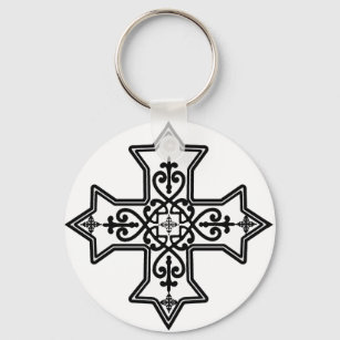 Svarta och vita koptiska Kor Nyckelring