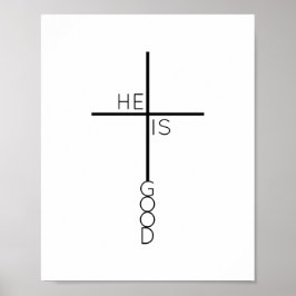 Svarta och vita Kor minimalistkristna Poster