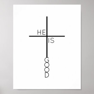 Svarta och vita Kor minimalistkristna Poster