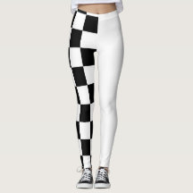 Svarta och vita leggings till hälften