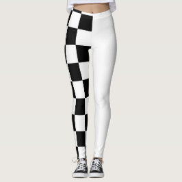 Svarta och vita leggings till hälften