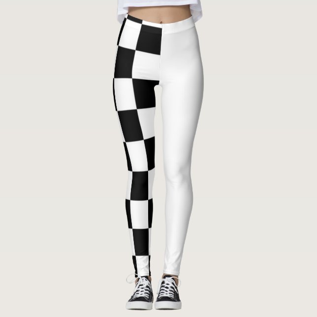 Svarta och vita leggings till hälften (Framsida)