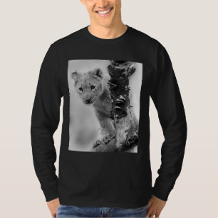 Svarta och vita Lejona Unge T Shirt