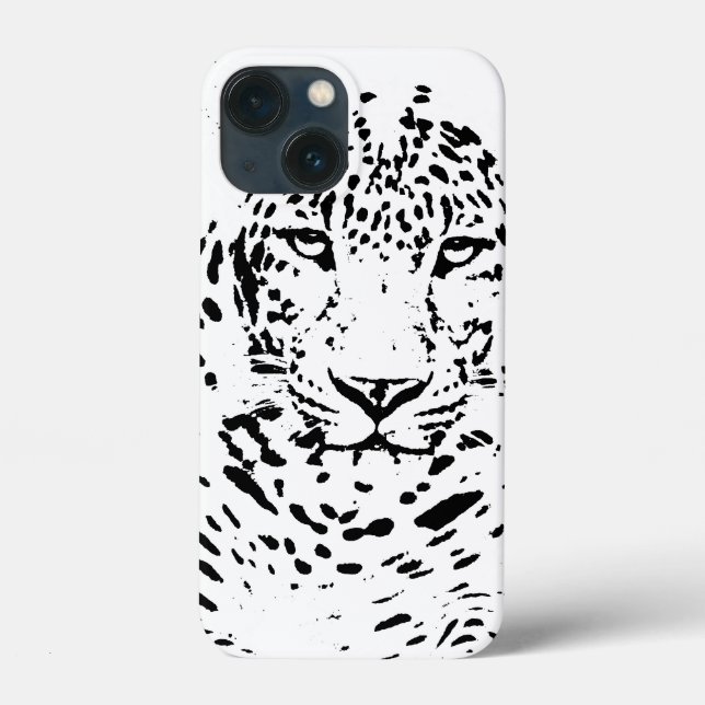 Svarta och vita leopard Fodral-Mate iphone case (Baksida)