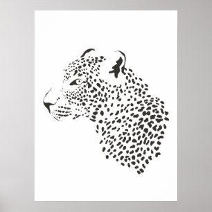 Svarta och vita leoparder Poster